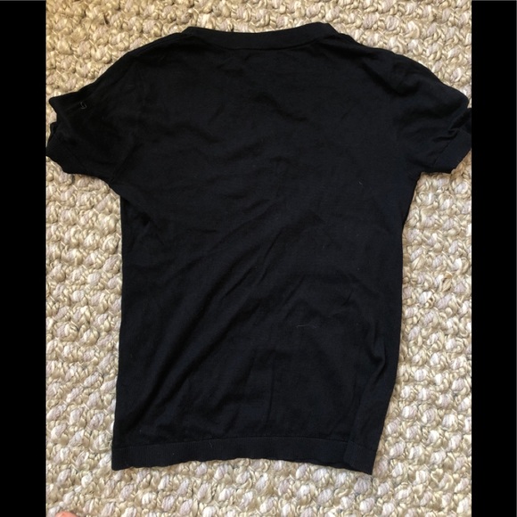 Kate Spade Black Short Sleeve Top Sweater - Picture 2 of 4